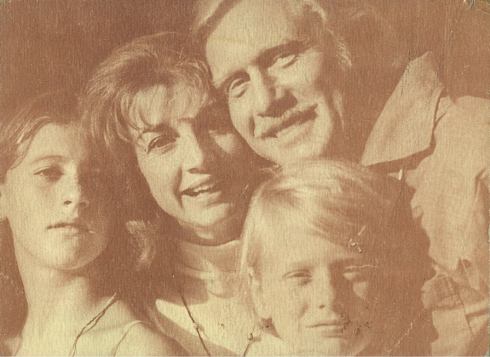 The Gaynes family Christmas card the year they moved from New York to California.